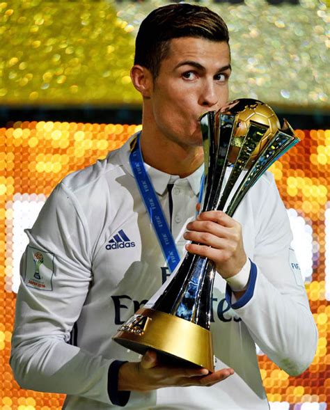 ronaldo with a trophy